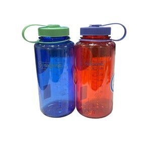 Nalgene 32 Oz (2-pack) Wide Mouth Water Bottles BPA-Free Durable & Leak-Proof De